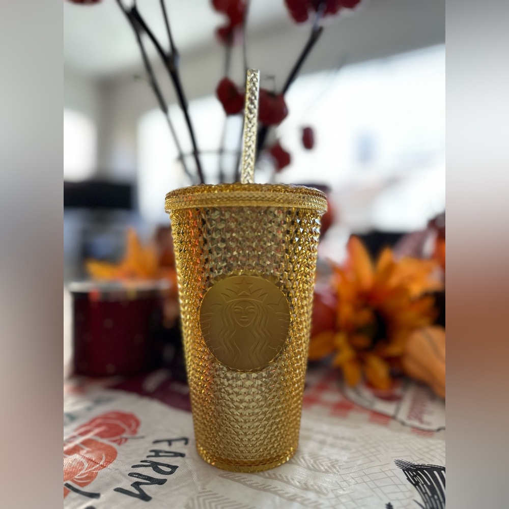 Starbucks gold studded tumbler